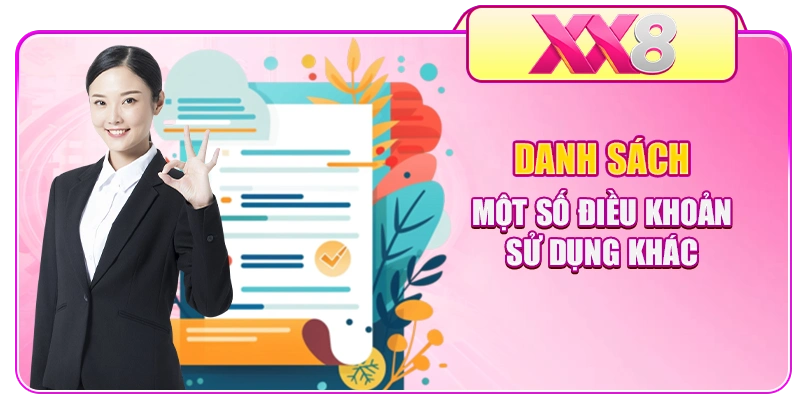 Danh sách một số điều khoản sử dụng khác